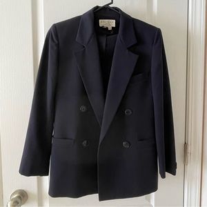 Saville Row Navy Wool Suit Jacket & Skirt